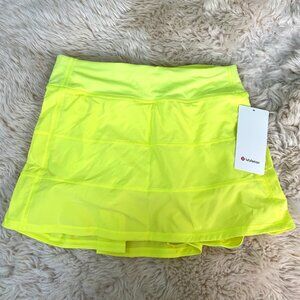 NEW Lululemon Pace Rival Mid-Rise Skirt Long Electric Lemon Women's 6 skort nwt
